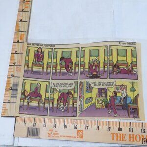 FOR BETTER OR FOR WORSE comic strip LAMINATED “sitting still” 1996 Wall Decor